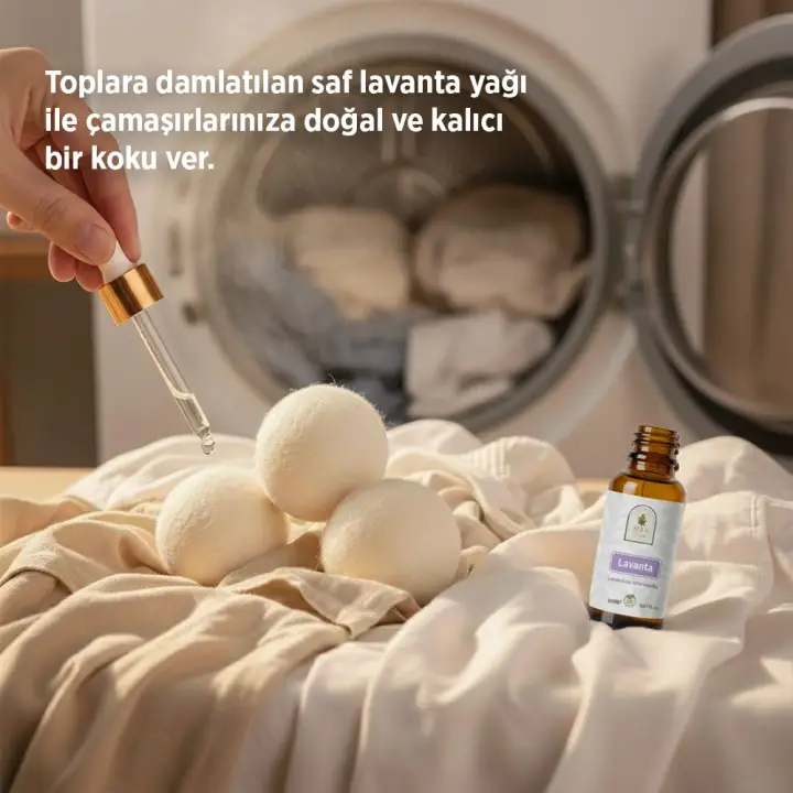 Lavanta Uçucu Yağı ve Yün Kurutma Topu Seti