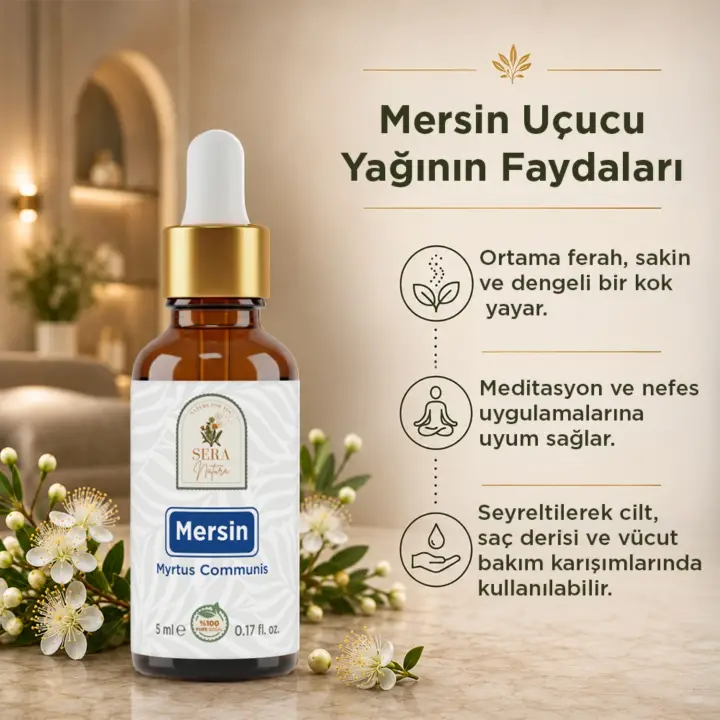 Mersin Uçucu Yağı 5 ml %100 Saf