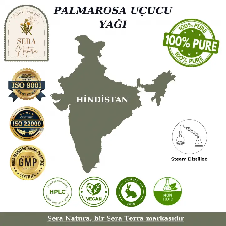 Palmarosa Uçucu Yağı 5 ml. %100 Saf