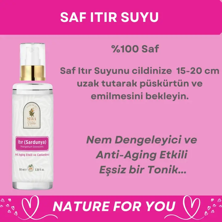 Saf Itır Suyu Nem Dengeleyici Cilt Toniği 100 ml. %100 Saf
