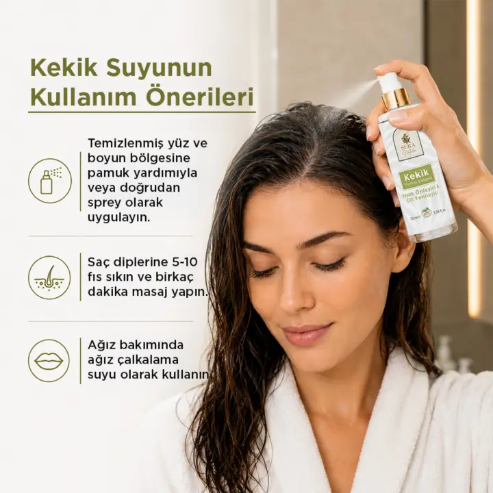Saf Kekik Suyu Kepek Önleyici & Cilt Yenileyici Saç ve Cilt Toniği 100 ml. %100 Saf