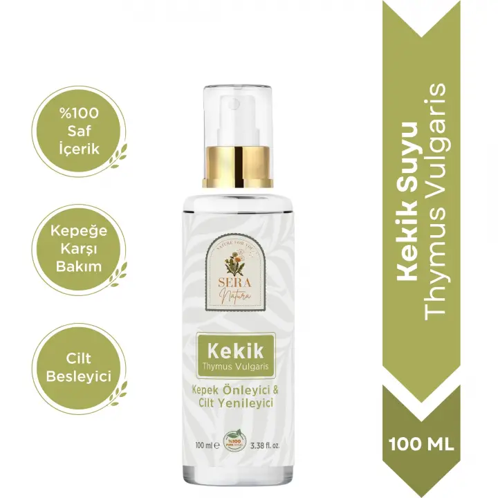 Saf Kekik Suyu Kepek Önleyici & Cilt Yenileyici Saç ve Cilt Toniği 100 ml. %100 Saf