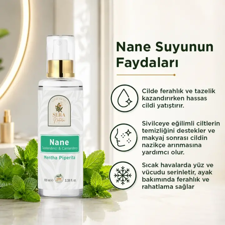 Saf Nane Suyu Tazelendirici & Canlandırıcı Cilt Toniği 100 ml. %100 Saf