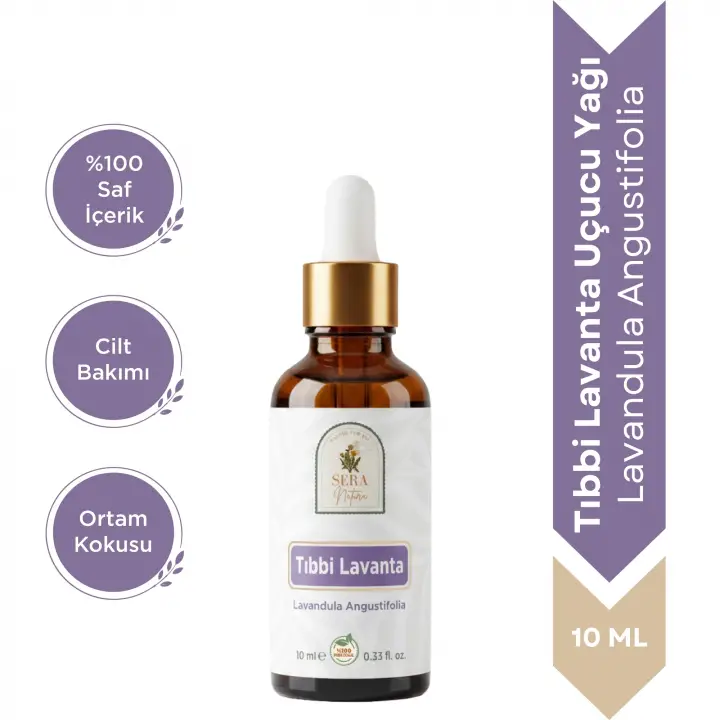 Sera Natura Tıbbi Lavanta Uçucu Yağı 10 ml – Stres ve Uykusuzluğa Doğal Çözüm | %100 Saf