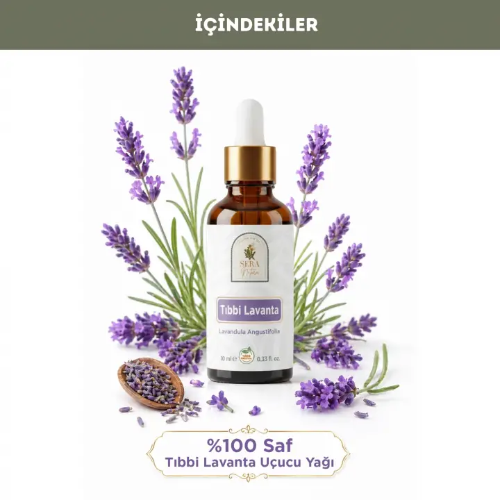Sera Natura Tıbbi Lavanta Uçucu Yağı 10 ml – Stres ve Uykusuzluğa Doğal Çözüm | %100 Saf