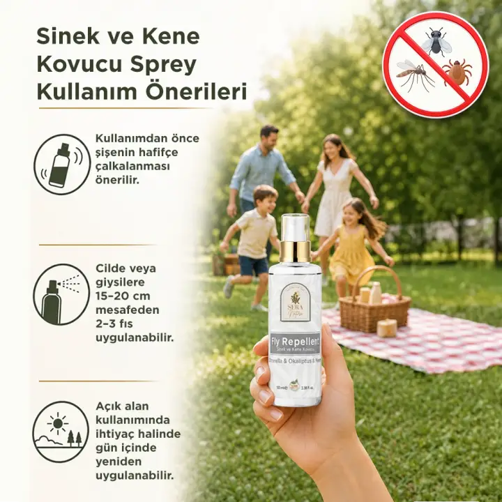 Sinek, Sivrisinek ve Kene Kovucu Sprey 100 ml Bitkisel İçerikli