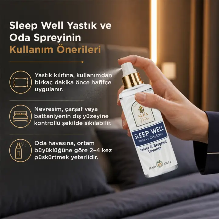 Sleep Well Aromaterapi Seti – Roll-On 10 ml ve Yastık & Oda Spreyi 100 ml