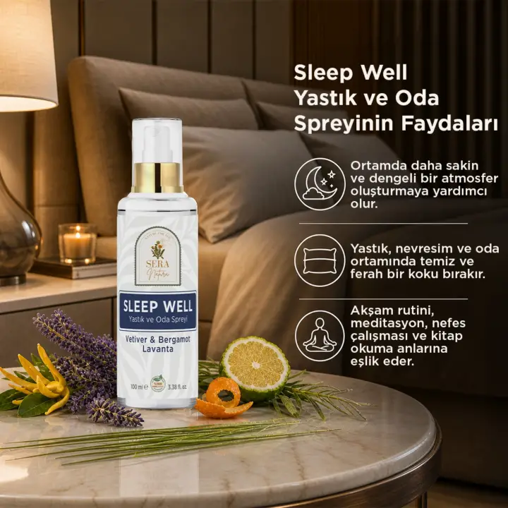 Sleep Well Aromaterapi Seti – Roll-On 10 ml ve Yastık & Oda Spreyi 100 ml