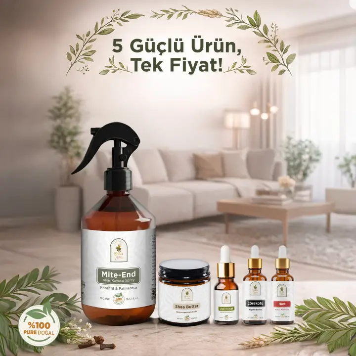 Süper 5’li Doğal Yağ ve Akar Kovucu Sprey Özel Seti