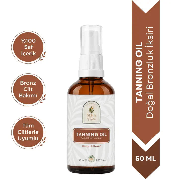 Tanning Oil Havuç Yağı & Kakao Yağı Özlü Doğal Bronzluk İksiri 50 ml %100 Saf