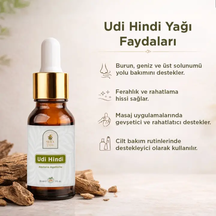Udi Hindi Yağı 30 ml. %100 Saf / Doğal Bağışıklık Desteği ve Ferah Nefes Deneyimi