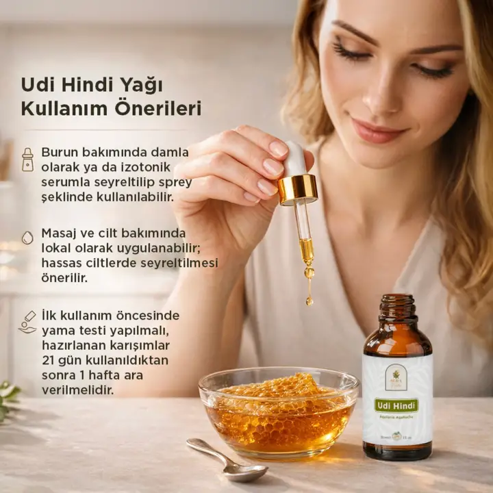 Udi Hindi Yağı 30 ml. %100 Saf / Doğal Bağışıklık Desteği ve Ferah Nefes Deneyimi