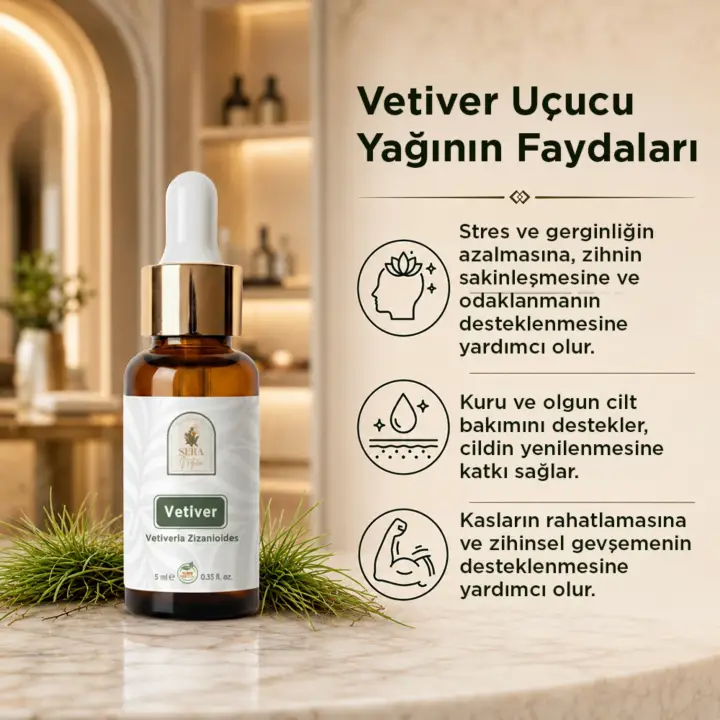 Vetiver Uçucu Yağı 5 ml. %100 Saf