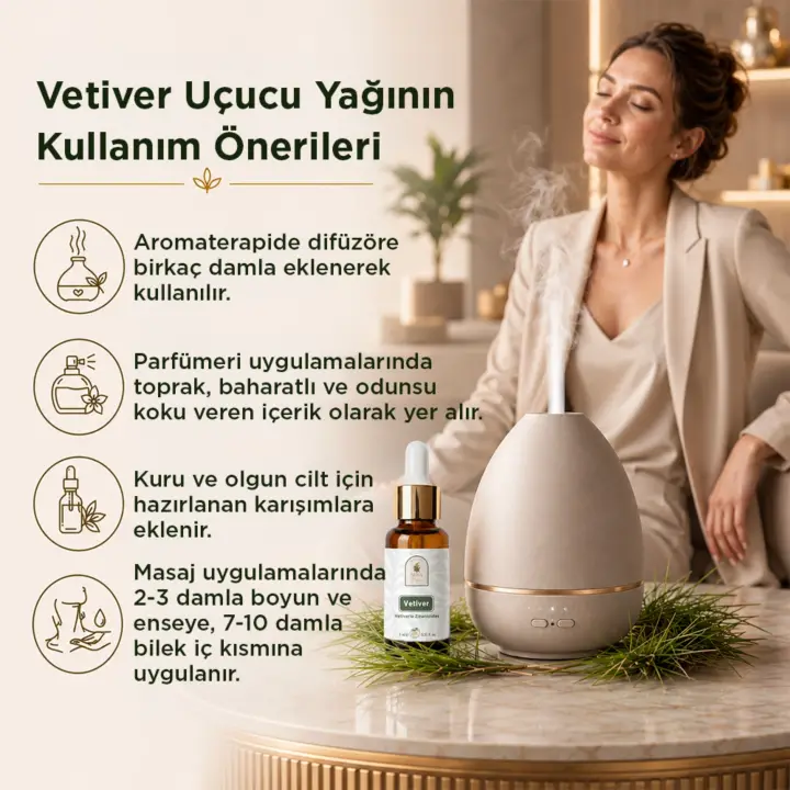Vetiver Uçucu Yağı 5 ml. %100 Saf