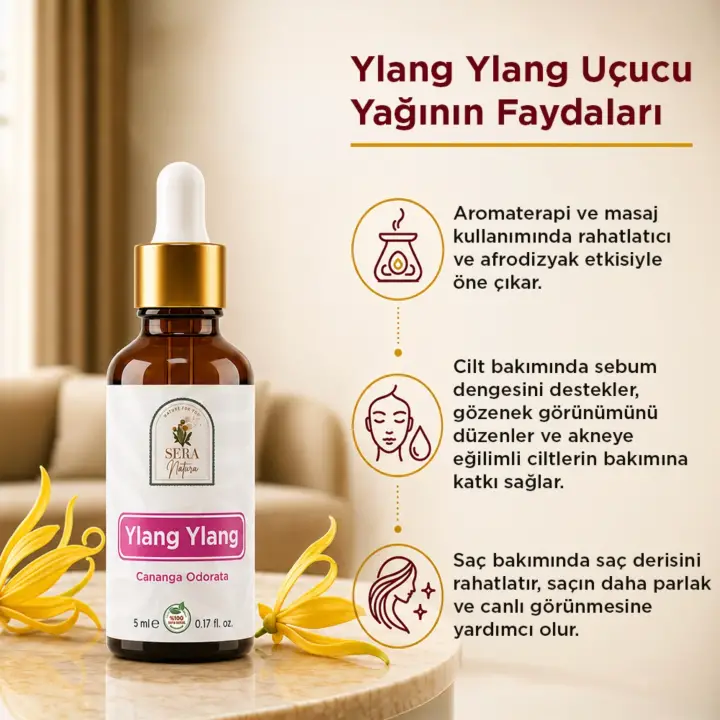 Ylang Ylang Uçucu Yağı 5 ml. %100 Saf
