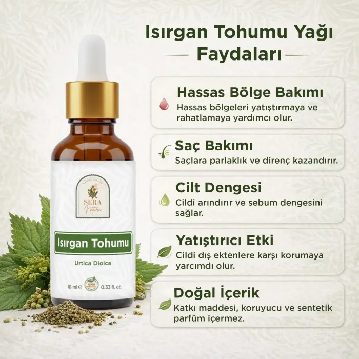 Isırgan Tohumu Yağı 10 ml %100 Saf