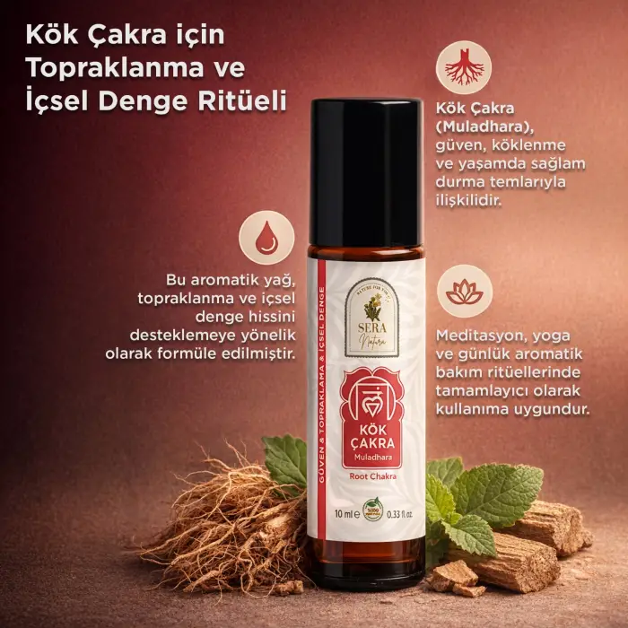 Kök Çakra Yağı (Muladhara) Aromaterapi Yağ Karışımı 10 ml