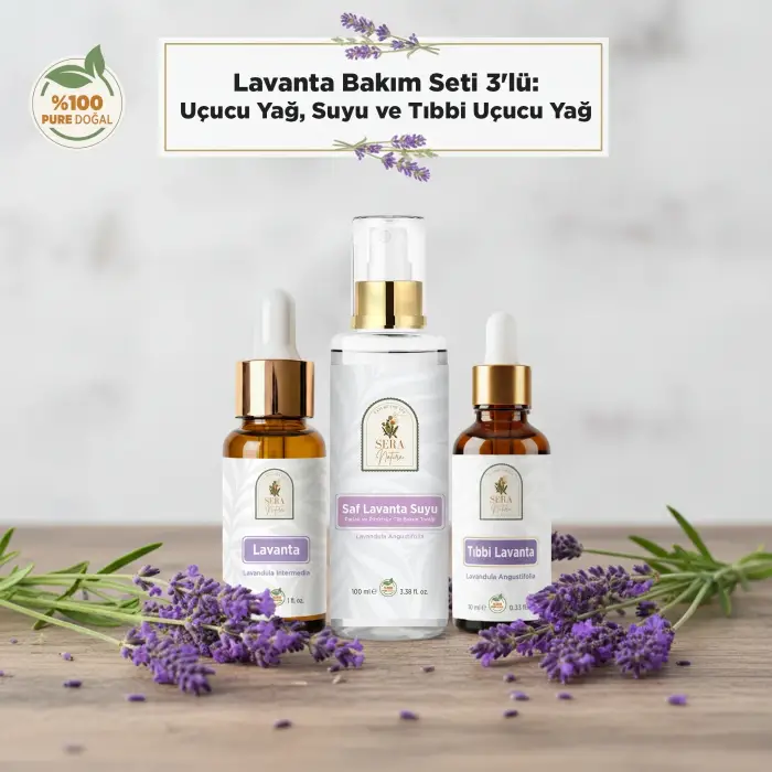 Lavanta Bakım Seti 3lü: Uçucu Yağ, Hidrosol ve Tıbbi Yağ