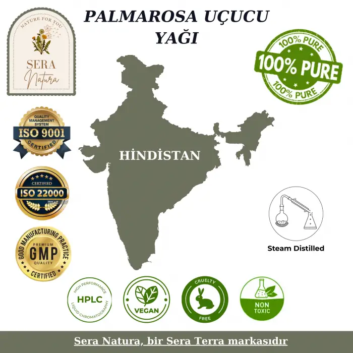 Palmarosa Uçucu Yağı 5 ml. %100 Saf