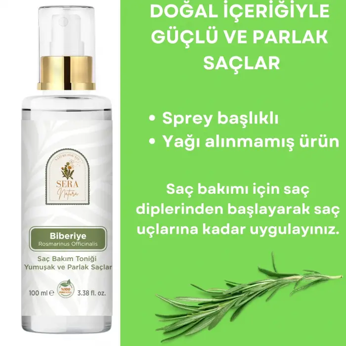 Saf Biberiye Suyu Saç Bakım Toniği 100 ml. %100 Saf