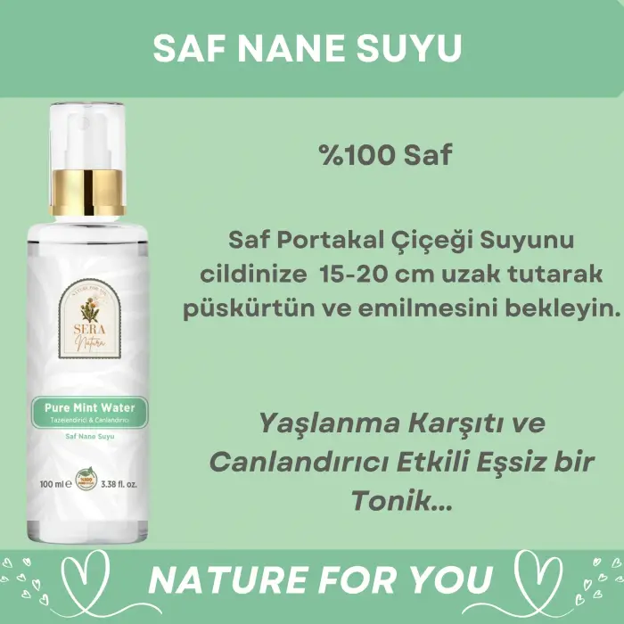 Saf Nane Suyu Tazelendirici & Canlandırıcı Cilt Toniği 100 ml. %100 Saf