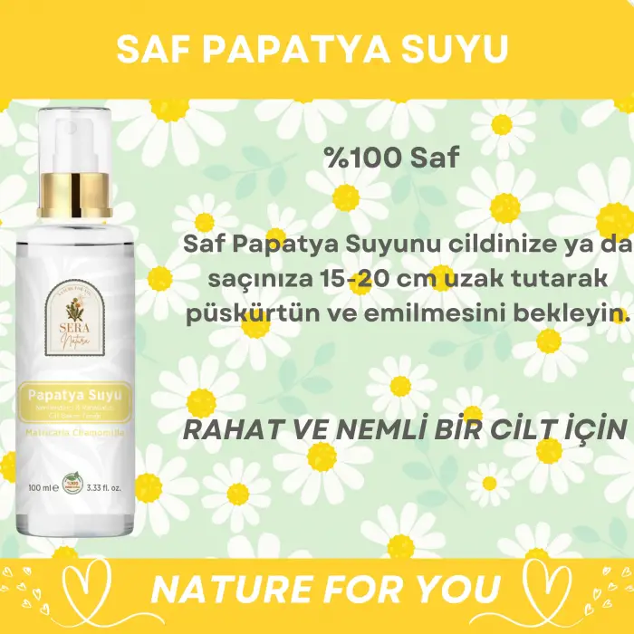 Saf Papatya Suyu Nemlendirici & Rahatlatıcı Cilt Toniği 100 ml. %100 Saf