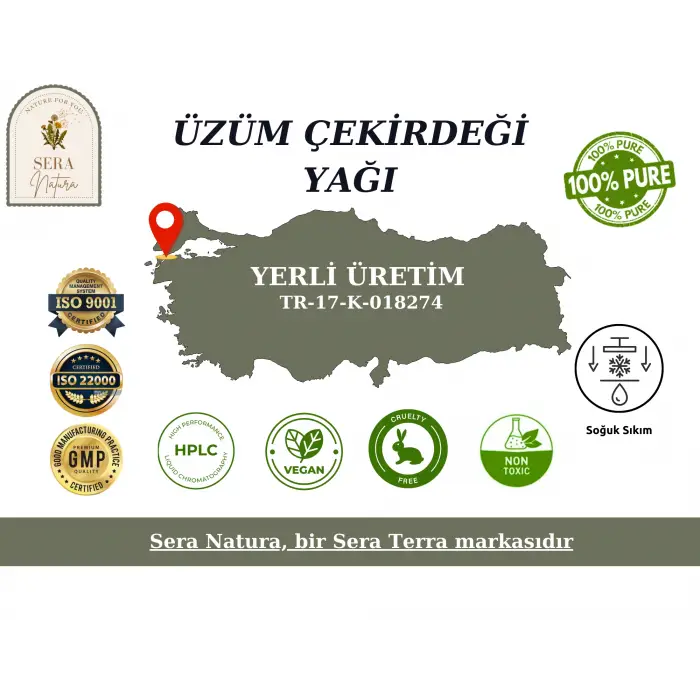 Üzüm Çekirdeği Yağı 30 ml. %100 Saf