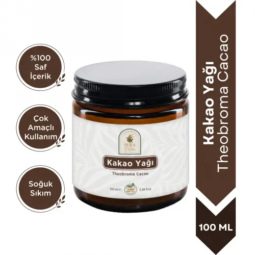 Kakao Yağı 100 ml %100 Saf - Doğal Nemlendirici & Yenilebilir Saf Kakao Yağı