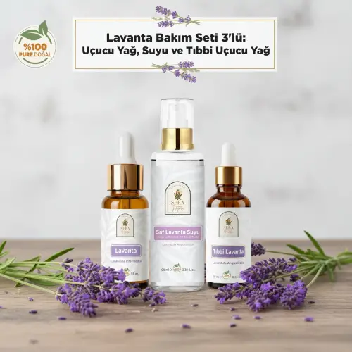 Lavanta Bakım Seti 3lü: Uçucu Yağ, Hidrosol ve Tıbbi Yağ