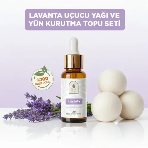 Lavanta Uçucu Yağı ve Yün Kurutma Topu Seti