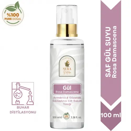 Saf Gül Suyu Arındırıcı & Gözenek Sıkılaştırıcı Cilt Bakım Toniği 100 ml. %100 Saf