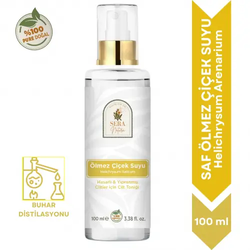 Saf Ölmez Çiçek Suyu Hasarlı & Yıpranmış Ciltler için Cilt Toniği 100 ml. %100 Saf