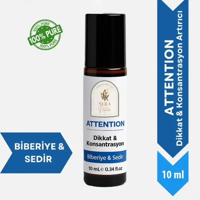 ATTENTION Dikkat & Konsantrasyon Arttırıcı Aromaterapik Yağ 10 ml. %100 Saf