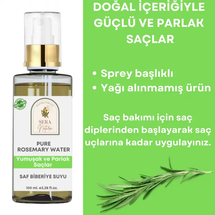 Saf Biberiye Suyu Saç Bakım Toniği 100 ml. %100 Saf
