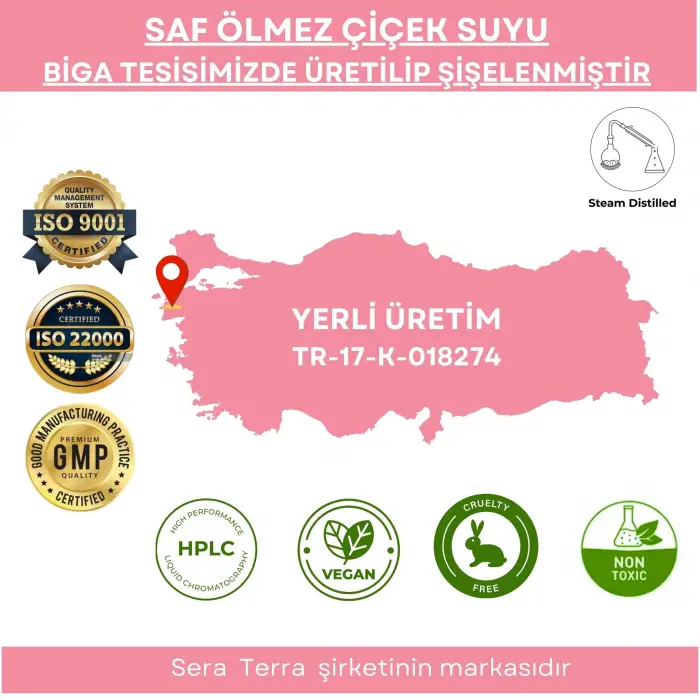 Saf Gül Suyu Arındırıcı & Gözenek Sıkılaştırıcı Cilt Bakım Toniği 100 ml. %100 Saf