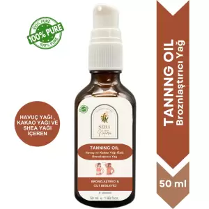 Tanning Oil Havuç Yağı & Kakao Yağı Özlü Bronzlaştırıcı Yağ 50 ml. %100 Saf