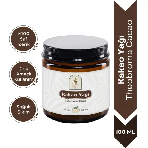 Kakao Yağı 100 ml %100 Saf - Doğal Nemlendirici & Yenilebilir Saf Kakao Yağı