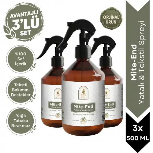 Mite-End Yatak & Tekstil Spreyi 3lü Set 3x500 ml