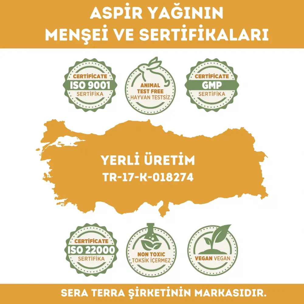 Aspir Yağı 50 ml – %100 Doğal Nemlendirici & Besleyici