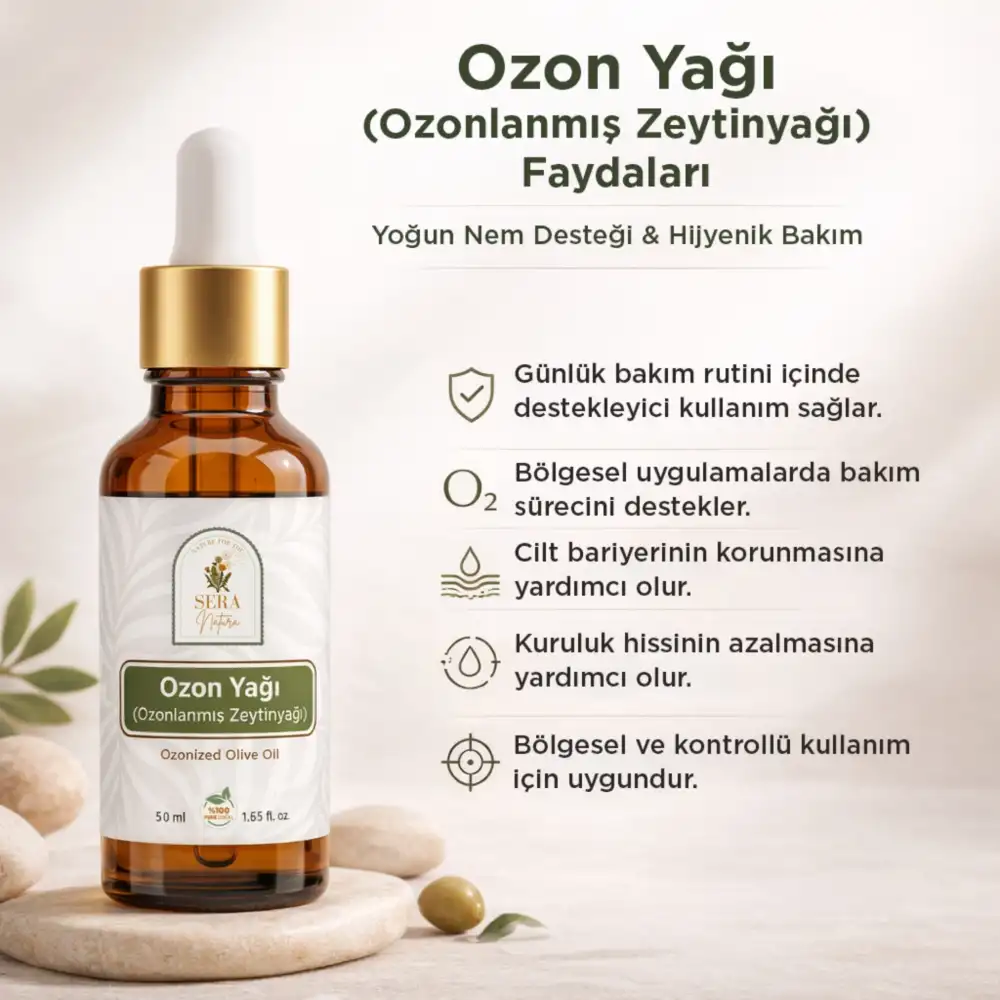 Ozon Yağı (Ozonlanmış Zeytinyağı) 50 ml – Yoğun Nem Desteği & Hijyenik Bakım