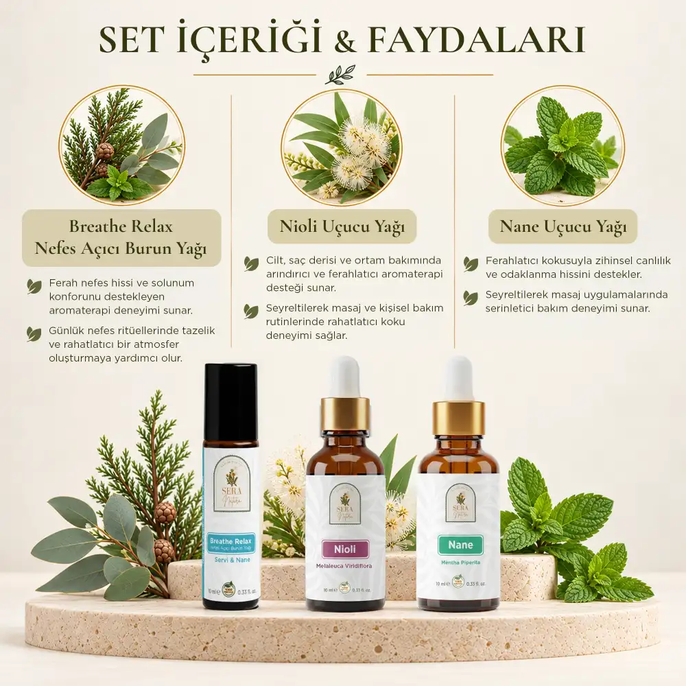 Ferah Nefes Aromaterapi Ritüeli 3lü Set