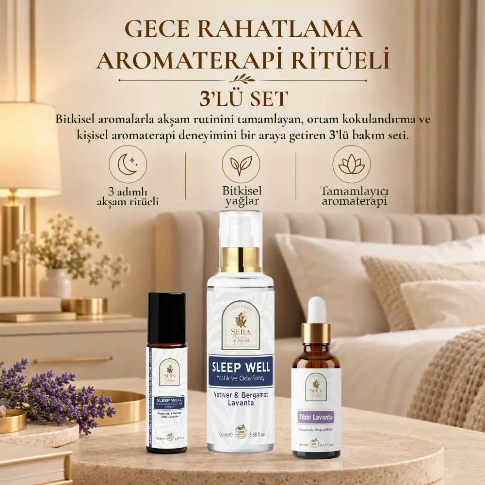 Gece Rahatlama Aromaterapi Ritüeli 3’lü Set
