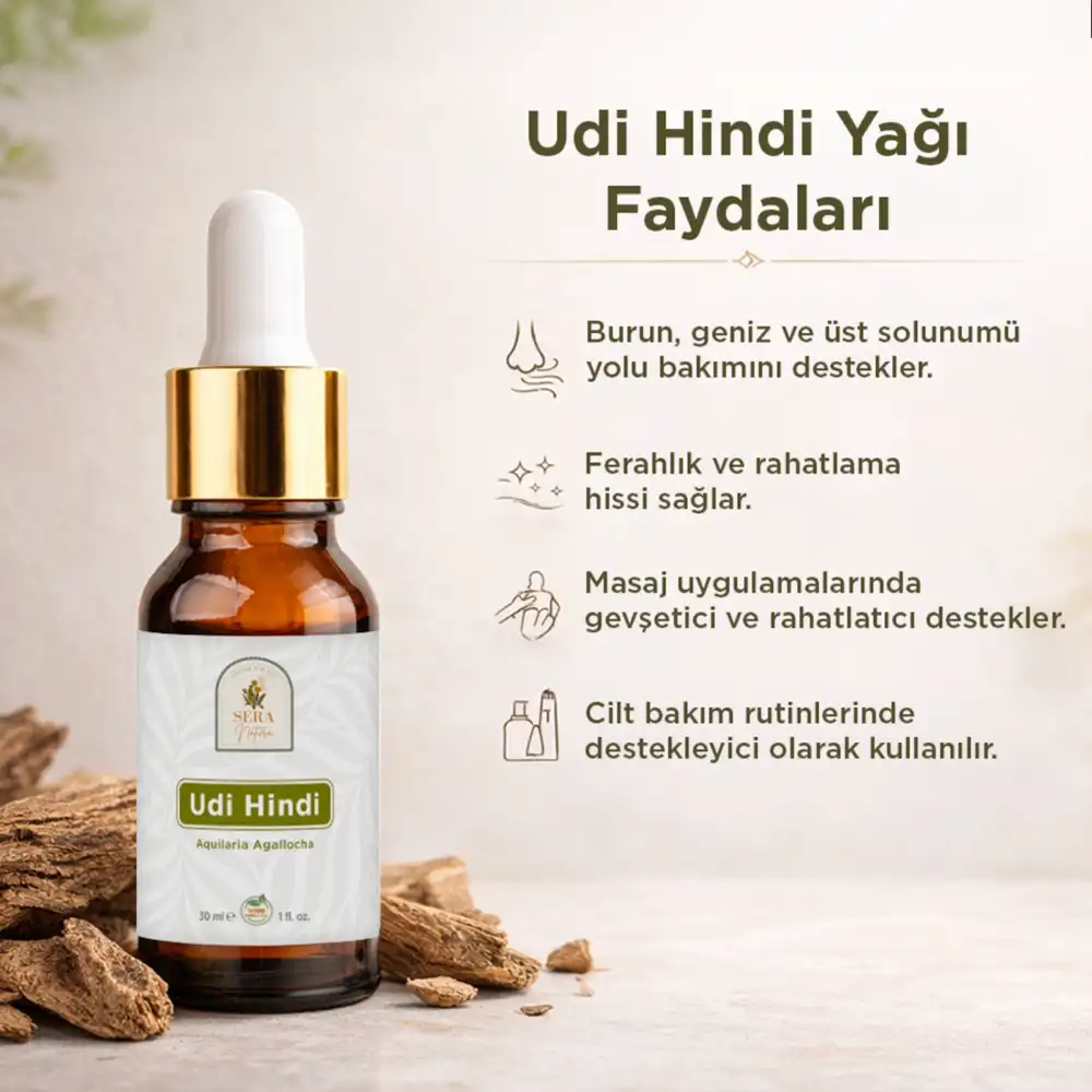 Udi Hindi Yağı 30 ml. %100 Saf / Doğal Bağışıklık Desteği ve Ferah Nefes Deneyimi