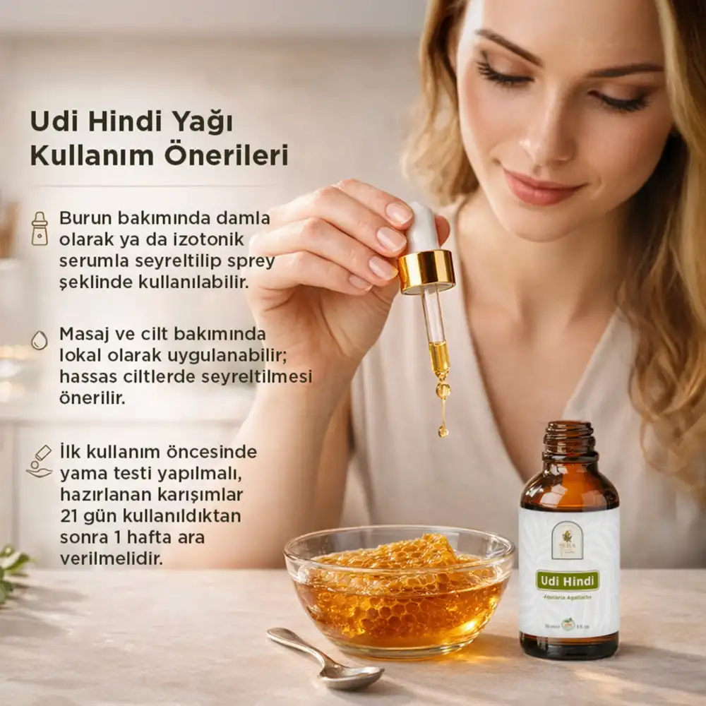Udi Hindi Yağı 30 ml. %100 Saf / Doğal Bağışıklık Desteği ve Ferah Nefes Deneyimi