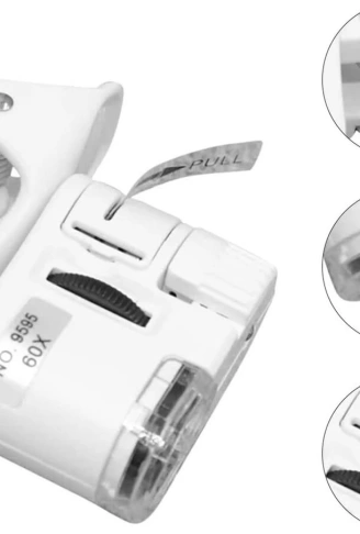 60x Mini Cep Telefonu Için Mandallı Mikroskop Uv Ledli Büyüteç Model Al2431 (  )
