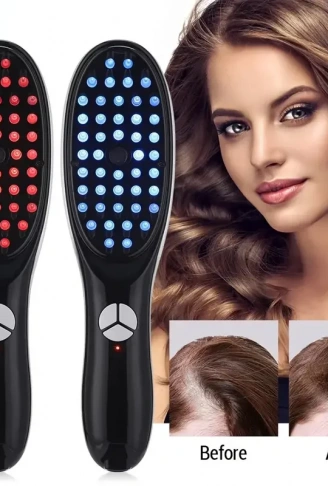 ​​Buharlı Titreşimli ve Kırmızı Mavi Işık Terapili Kafa ve Saç Bakım Tarağı (4940)