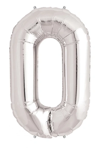 0 Rakam Folyo Balon Gümüş  40 inç (4940)