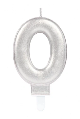 0 Rakam Mum Gümüş Renk (4940)