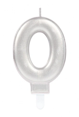 0 Rakam Mum Gümüş Renk (4940)