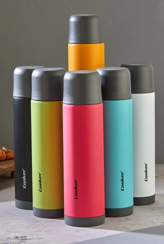 0.75LT RENKLİ TREND TERMOS PASLANMAZ ÇELİK - SIZDIRMAZ KAPAK = BARDAK (4940)